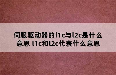 伺服驱动器的l1c与l2c是什么意思 l1c和l2c代表什么意思